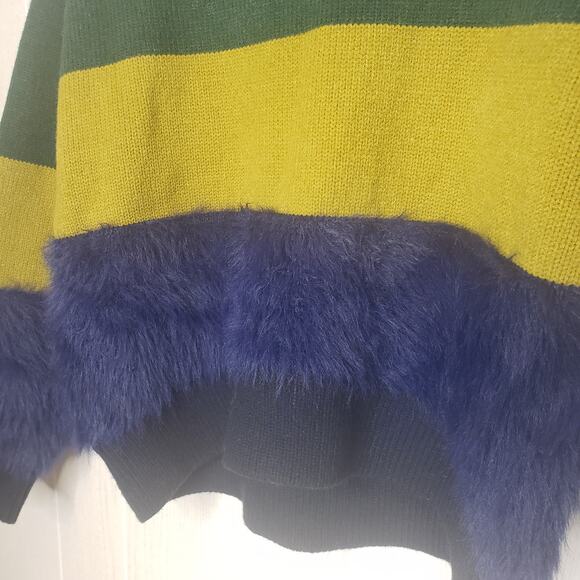 Azul by Moussy Crop Multi texture Color Large Stripe Sweater size small - Picture 3 of 8